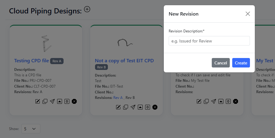 Revision controls showing new revision and alpha-to-numeric promotion.